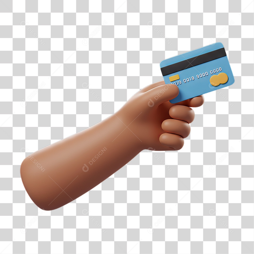Elemento 3D Mão Segurando Cartão PNG Transparente