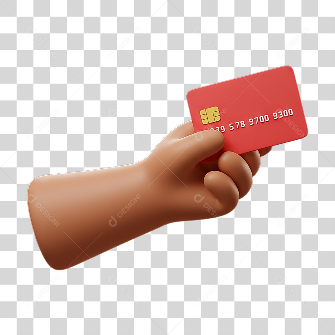 Elemento 3D Mão Segurando Cartão PNG Transparente