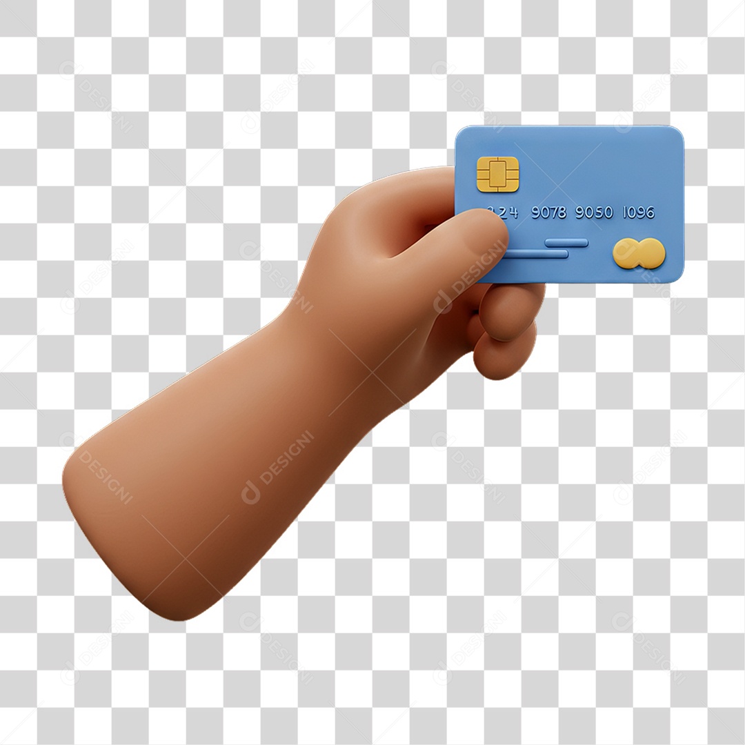 Elemento 3D Mão Segurando Cartão PNG Transparente