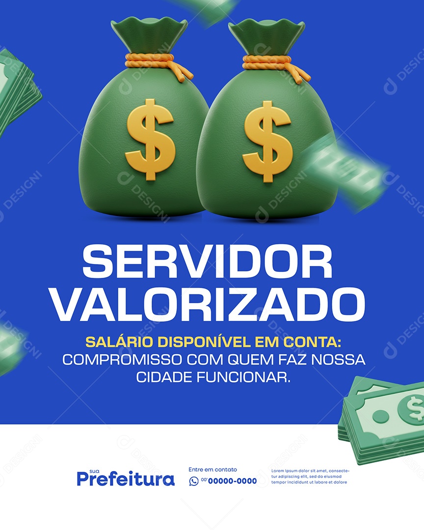 Prefeitura Servidor Valorizado Social Media PSD Editável