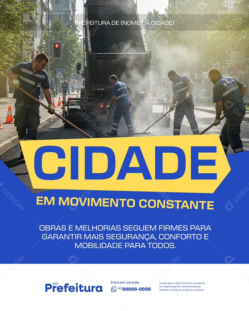 Prefeitura Cidade Em Movimento Constante Social Media PSD Editável