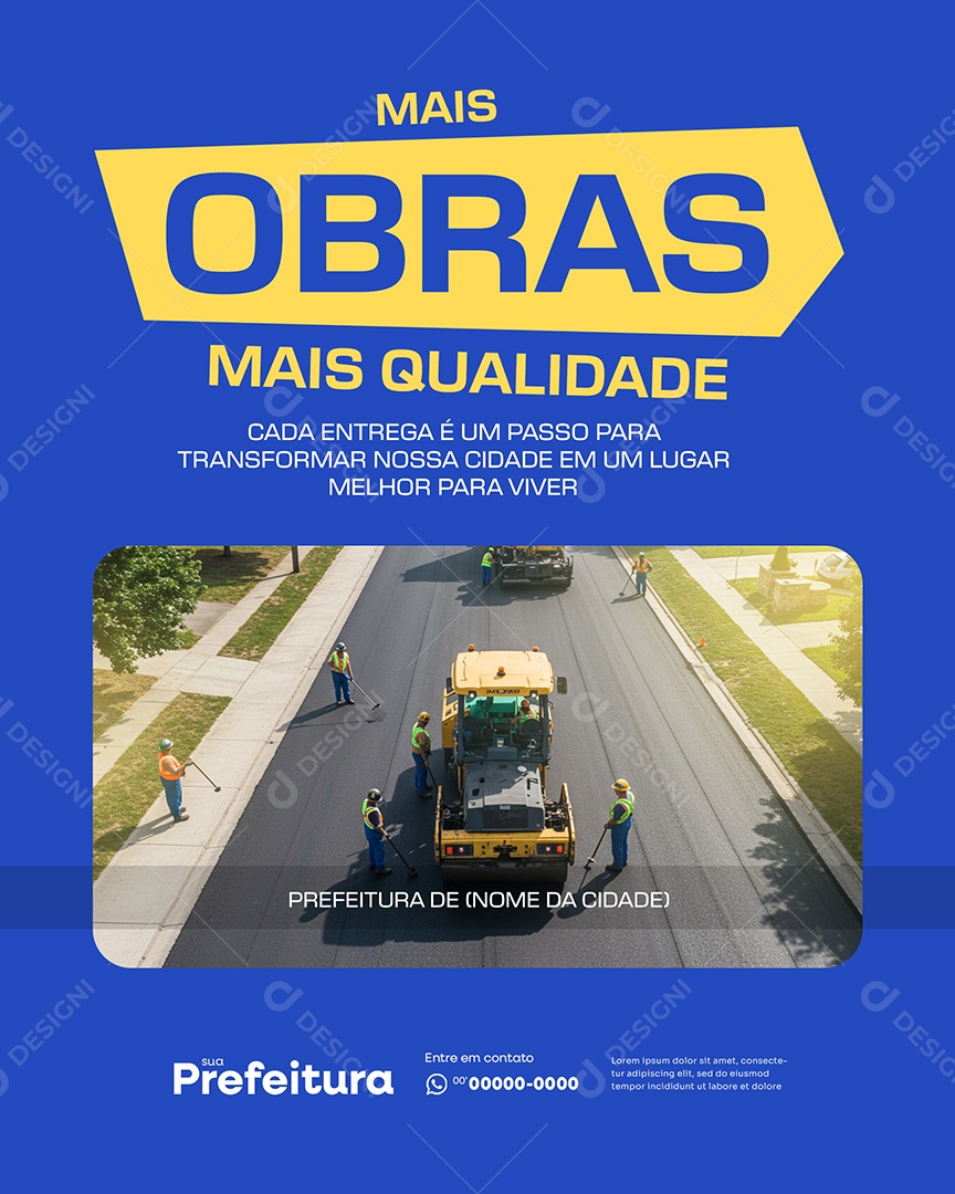Prefeitura Mais Obras Mais Qualidade Social Media PSD Editável
