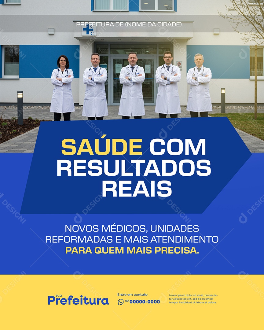 Prefeitura Saúde Com Resultados Reais Social Media PSD Editável