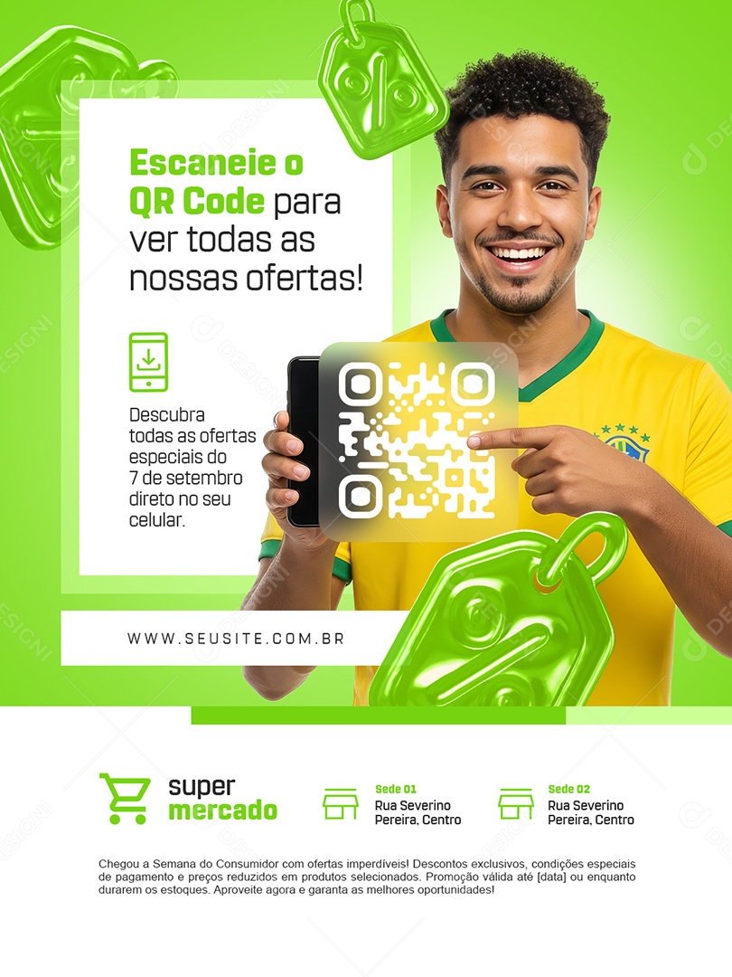 Supermercado Todas as Nossas Ofertas 7 de Setembro Social Media PSD Editável