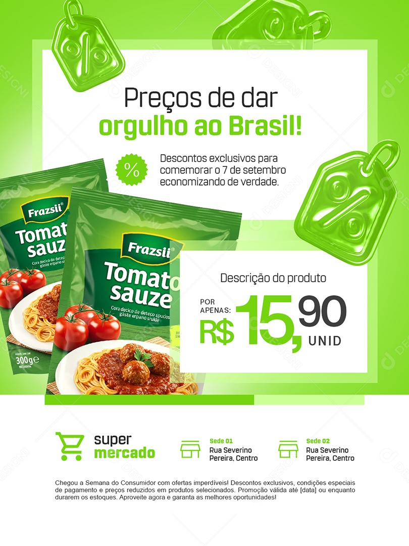Supermercado 7 de Setembro Economizando de Verdade Social Media PSD Editável