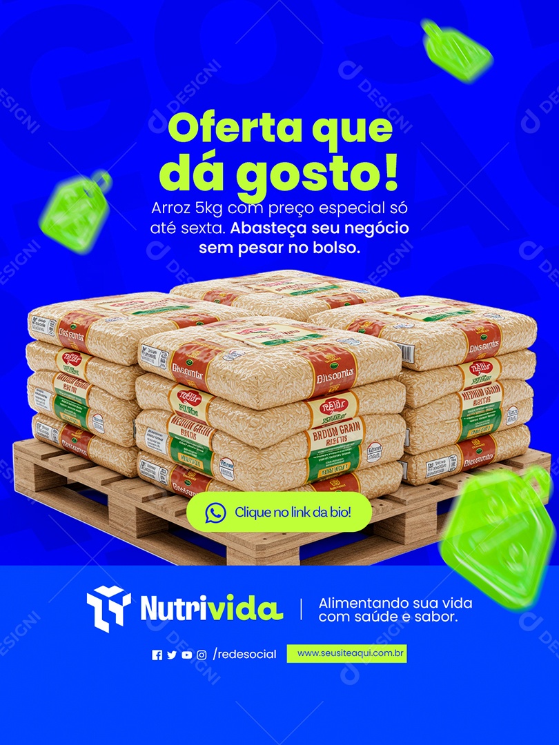 Distribuidora de Alimentos Oferta Que Dá Gosto Social Media PSD Editável