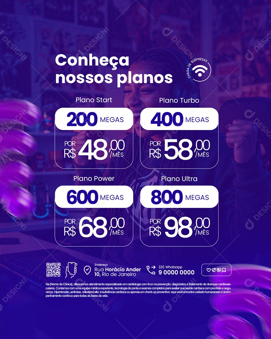 Internet Conheça Nossos Planos Plano Start Plano Turbo e Plano Ultra Social Media PSD Editável
