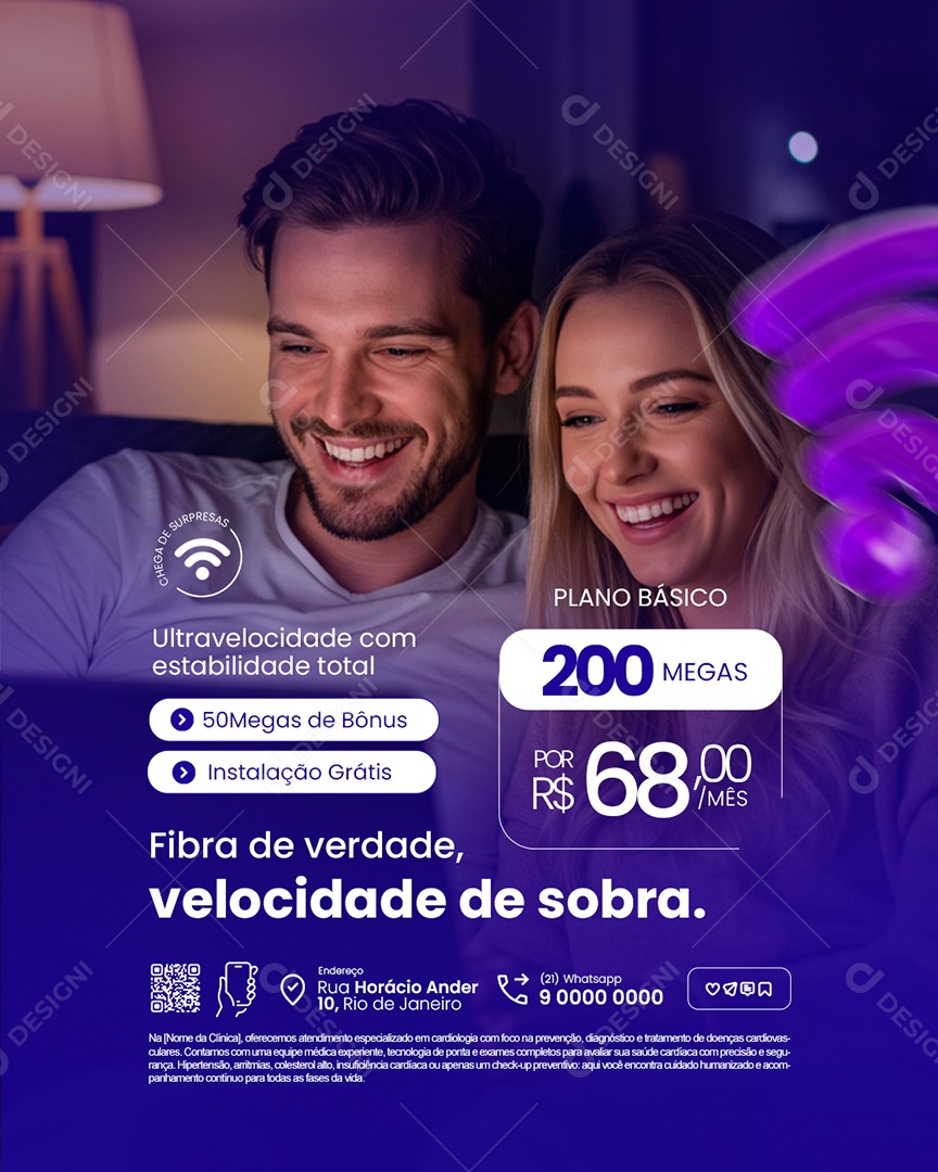 Internet Utravelocidade com Estabilidade Total Plano Básico Social Media PSD Editável