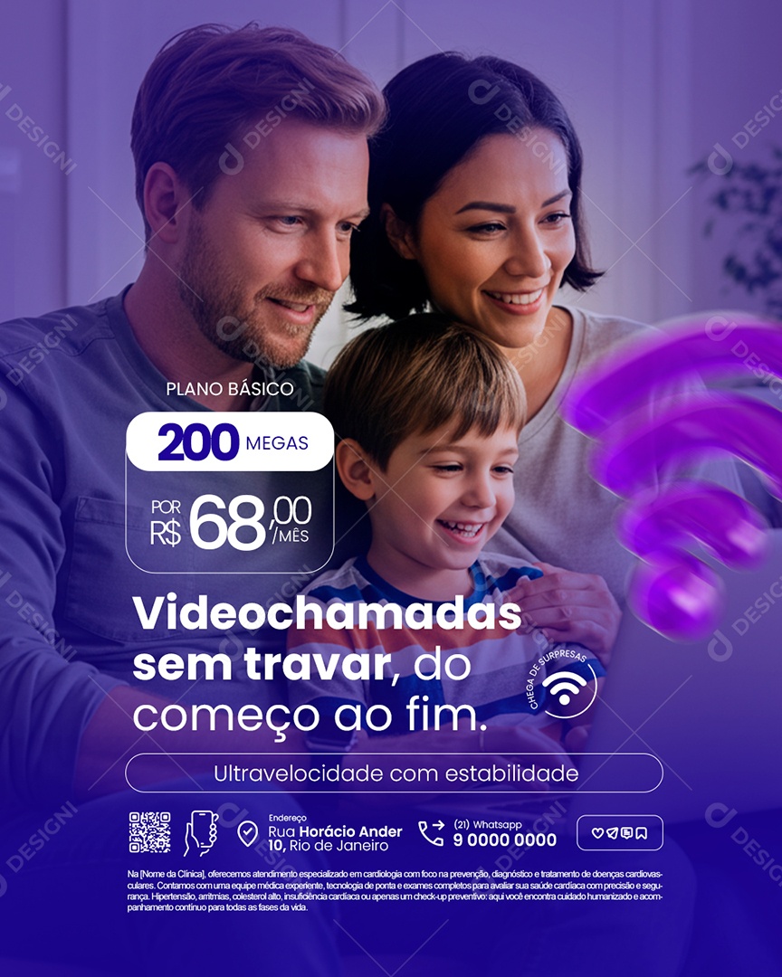 Internet Plano Básico Videochamadas sem Travar Social Media PSD Editável