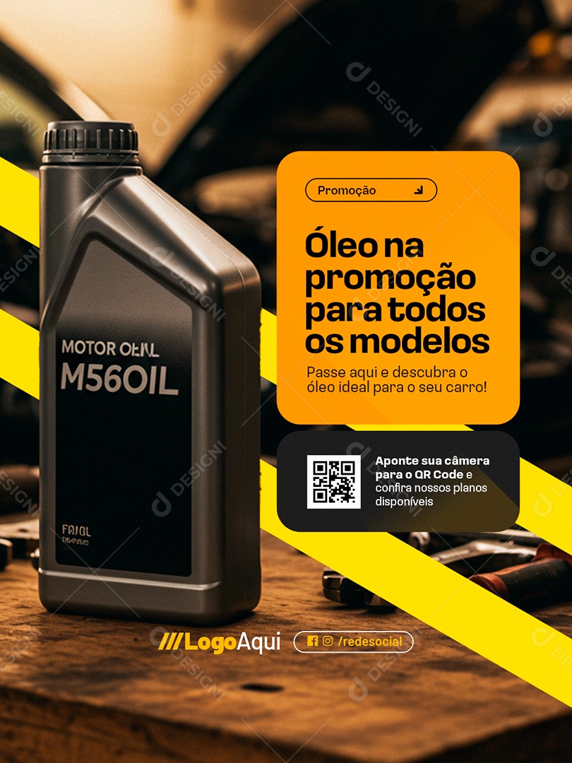 Oficina Troca de Óleo Promoção para Todos os Modelos Social Media PSD Editável