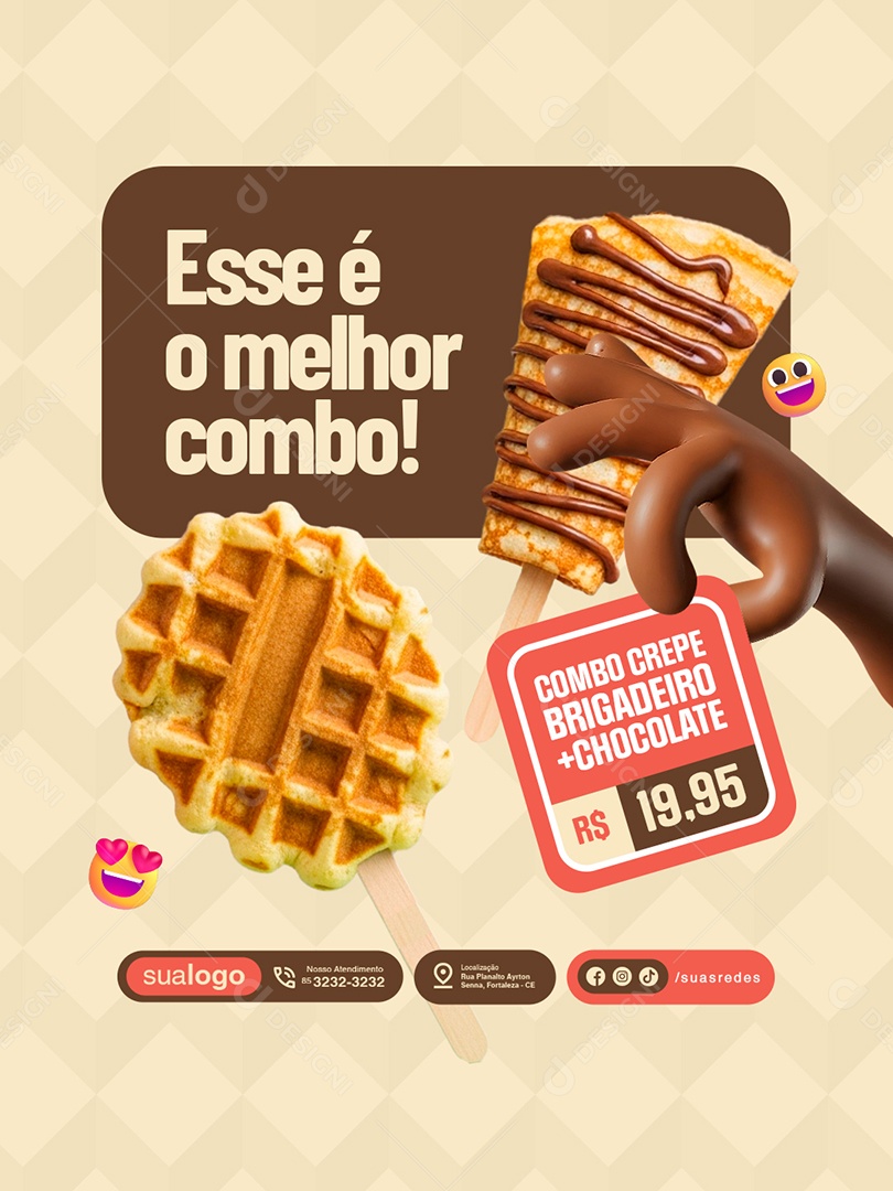 Crepe Esse é o Melhor Combo Social Media PSD Editável