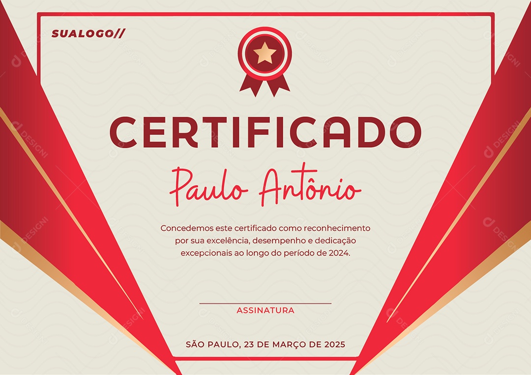 Certificado Paulo Antônio Vetor AI + EPS Editável