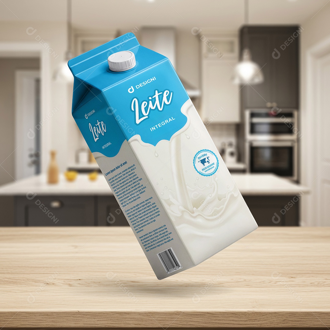 Mockup Embalagem de Caixa de Leite ou Suco PSD Editável