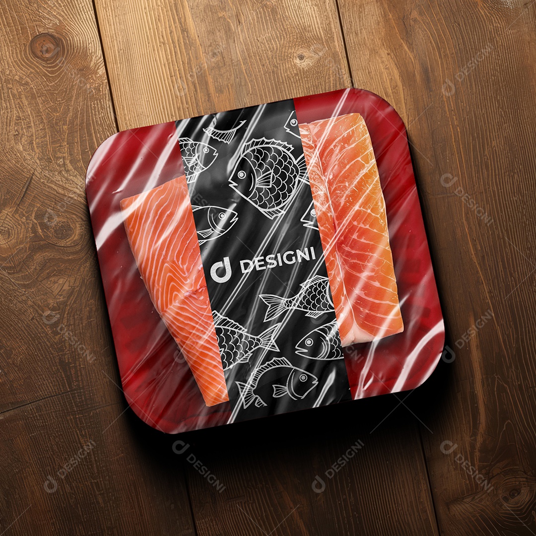 Mockup Filé de Salmão PSD Editável