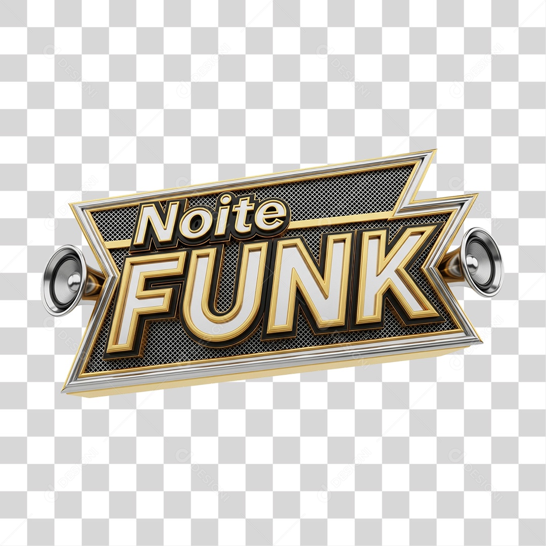 Selo 3D Noite de Funk PNG Transparente