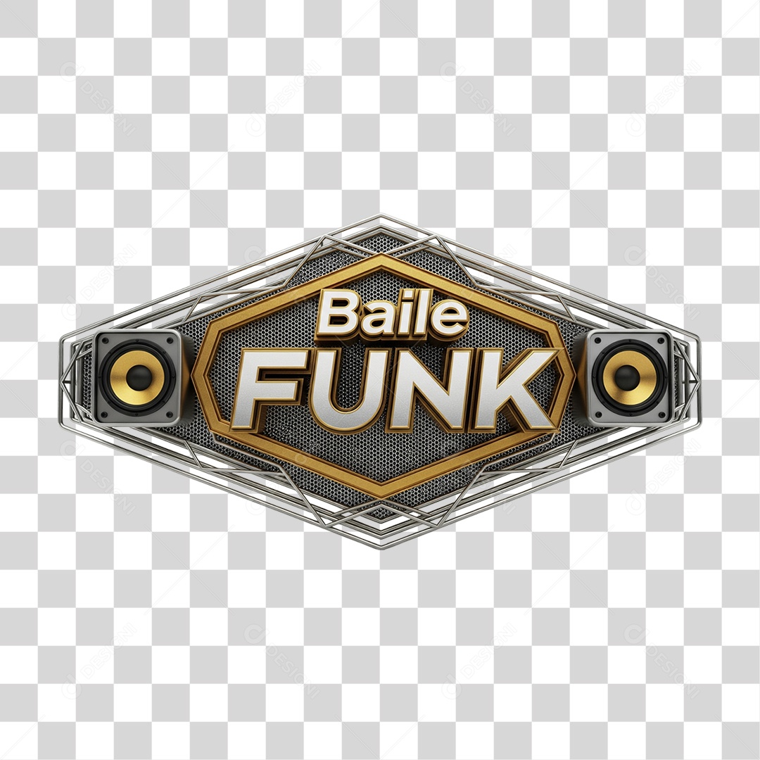 Selo 3D Baile Funk PNG Transparente