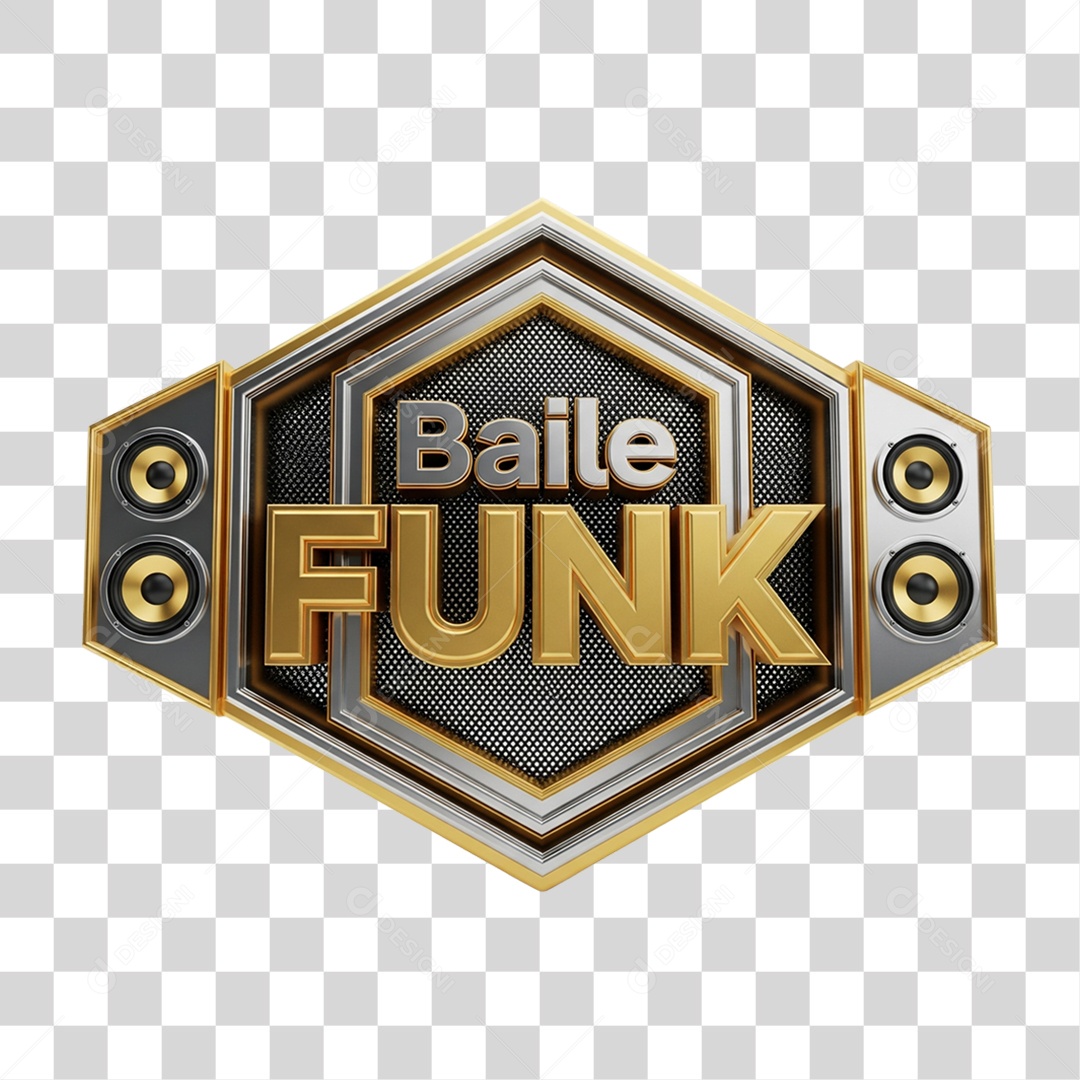 Selo 3D Baile Funk PNG Transparente