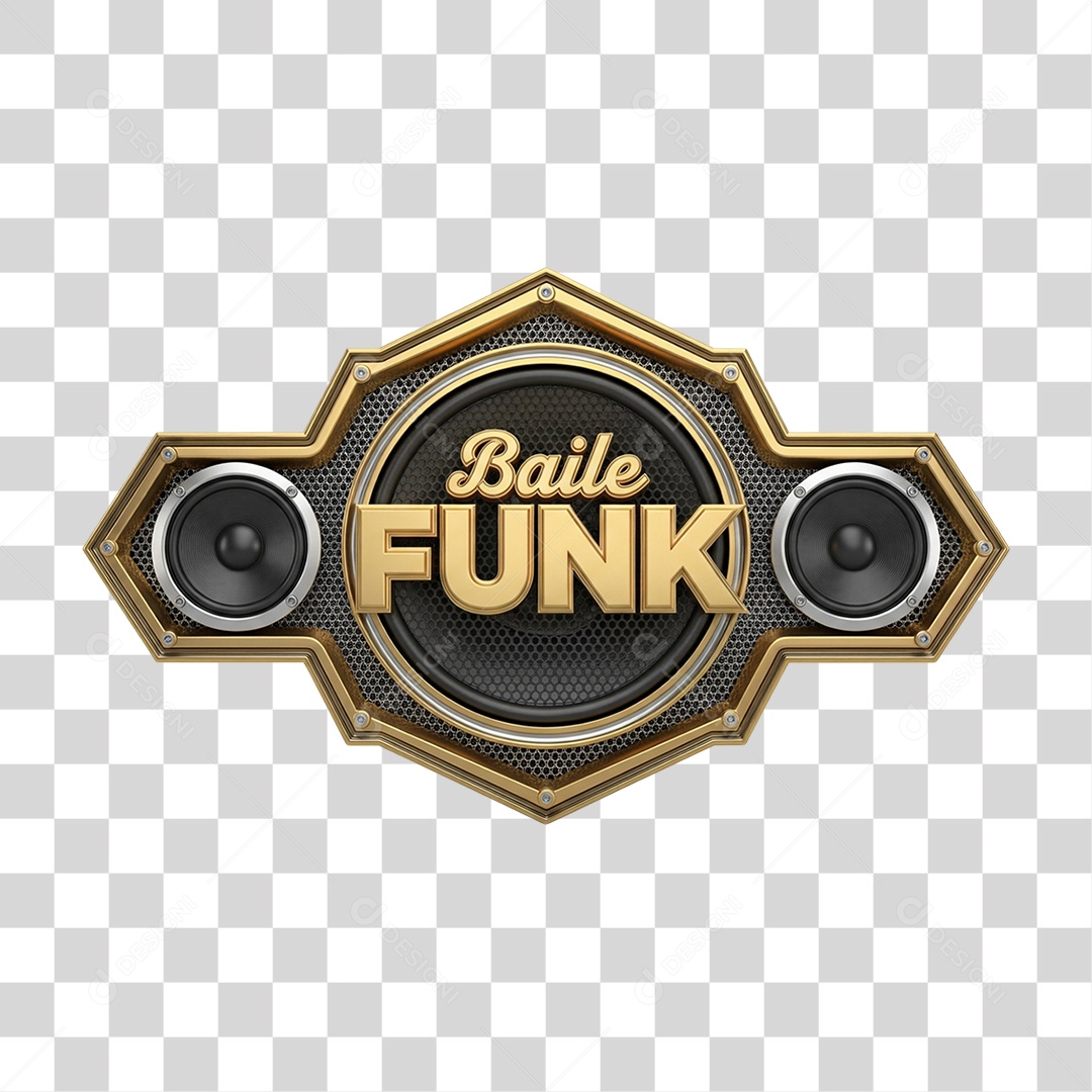 Selo 3D Baile Funk PNG Transparente