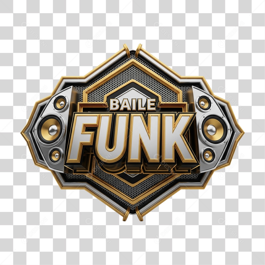 Selo 3D Baile Funk PNG Transparente