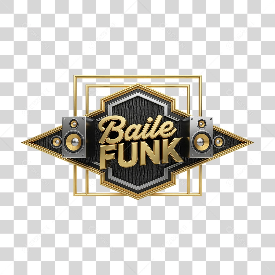 Selo 3D Baile Funk PNG Transparente