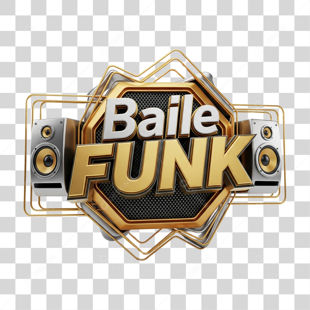 Selo 3D Baile Funk PNG Transparente