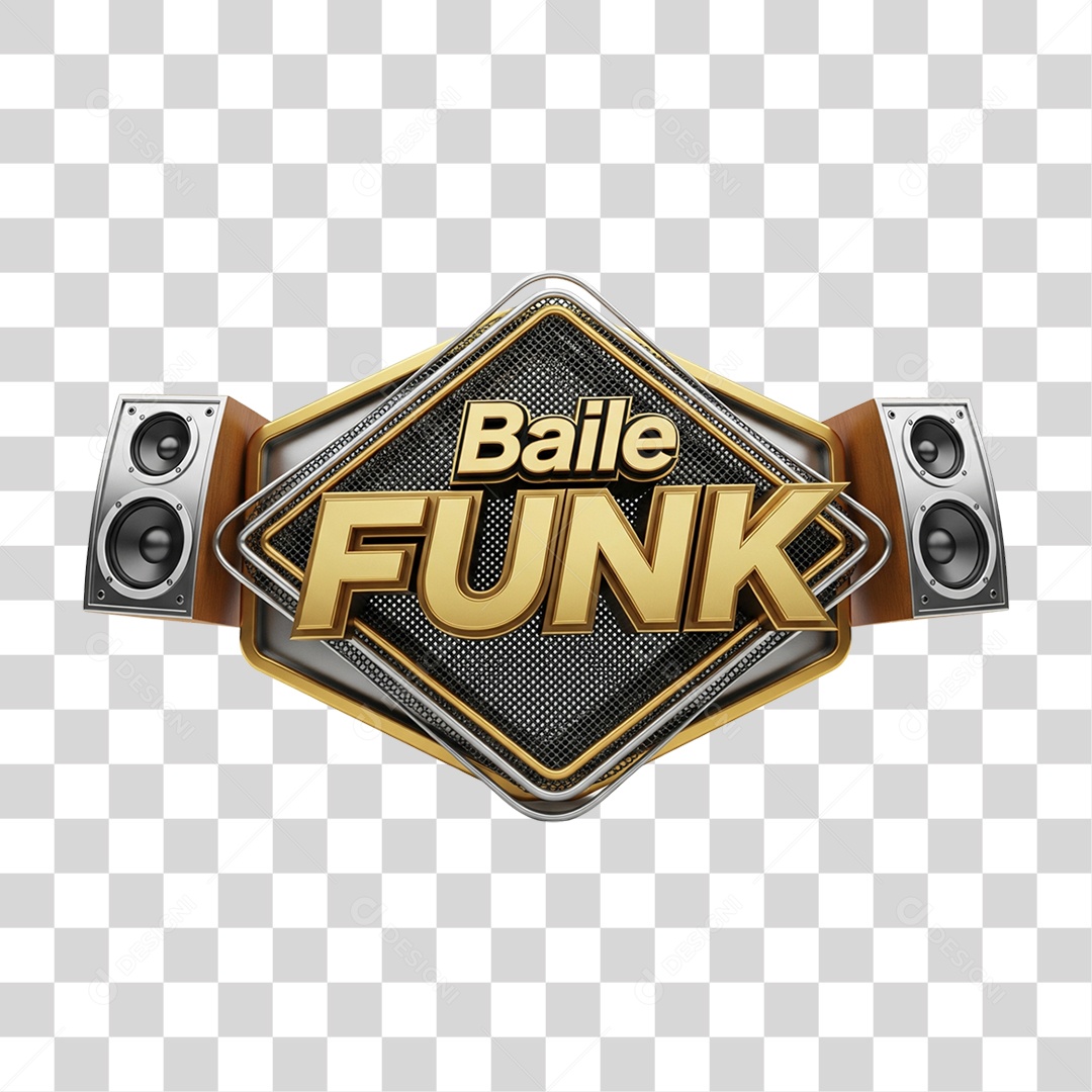 Selo 3D Baile Funk PNG Transparente