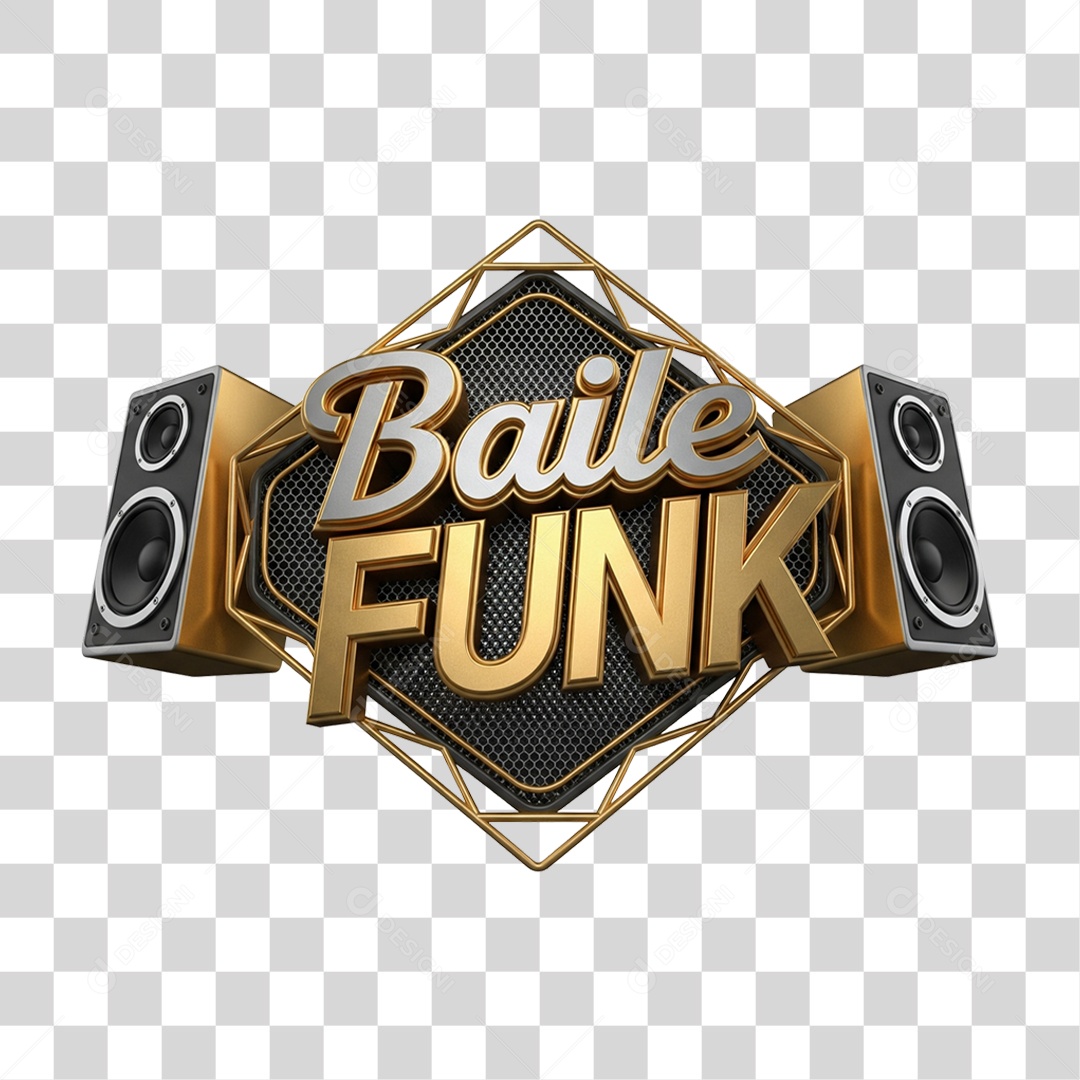 Selo 3D Baile Funk PNG Transparente
