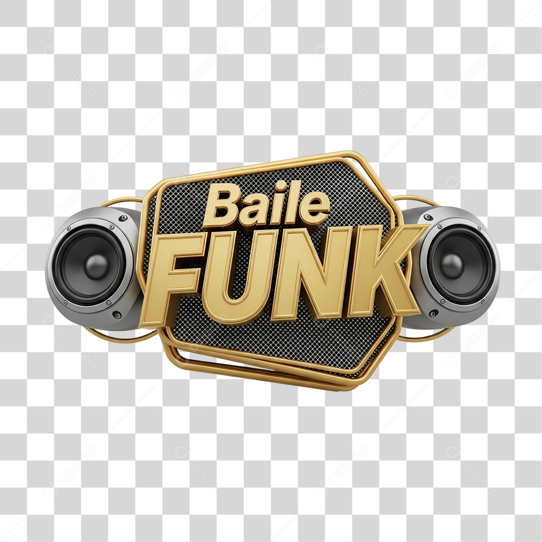 Selo 3D Baile Funk PNG Transparente