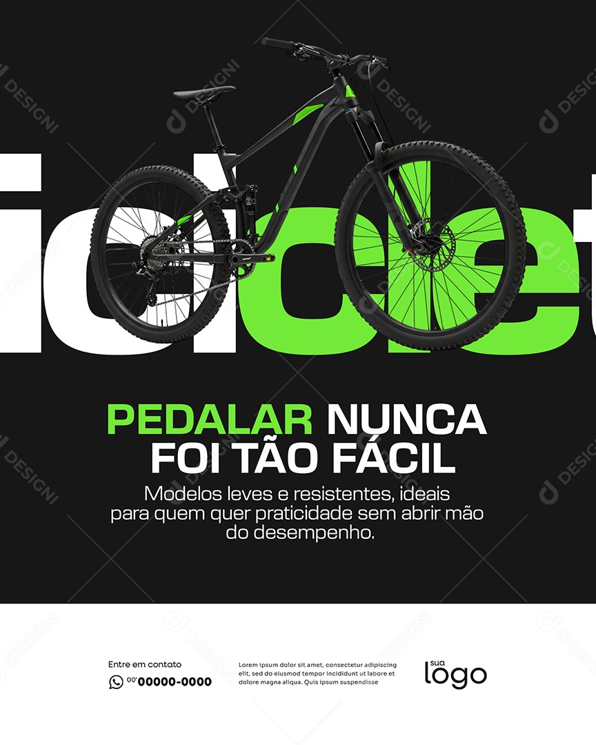 Loja de Bicicletas Pedalar Nunca Foi Tão Fácil Social Media PSD Editável