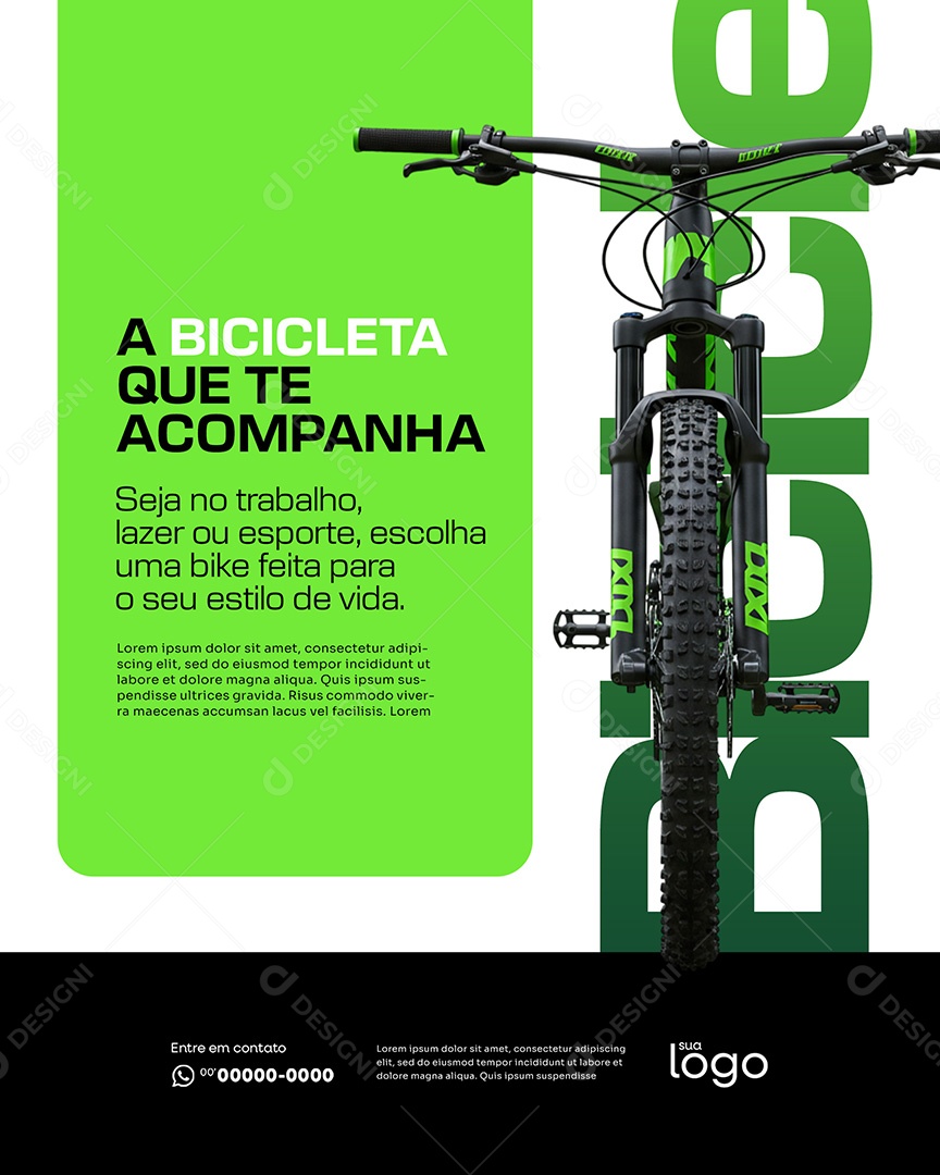 Loja de Bicicletas A Bicicleta Que Te Acompanha Social Media PSD Editável