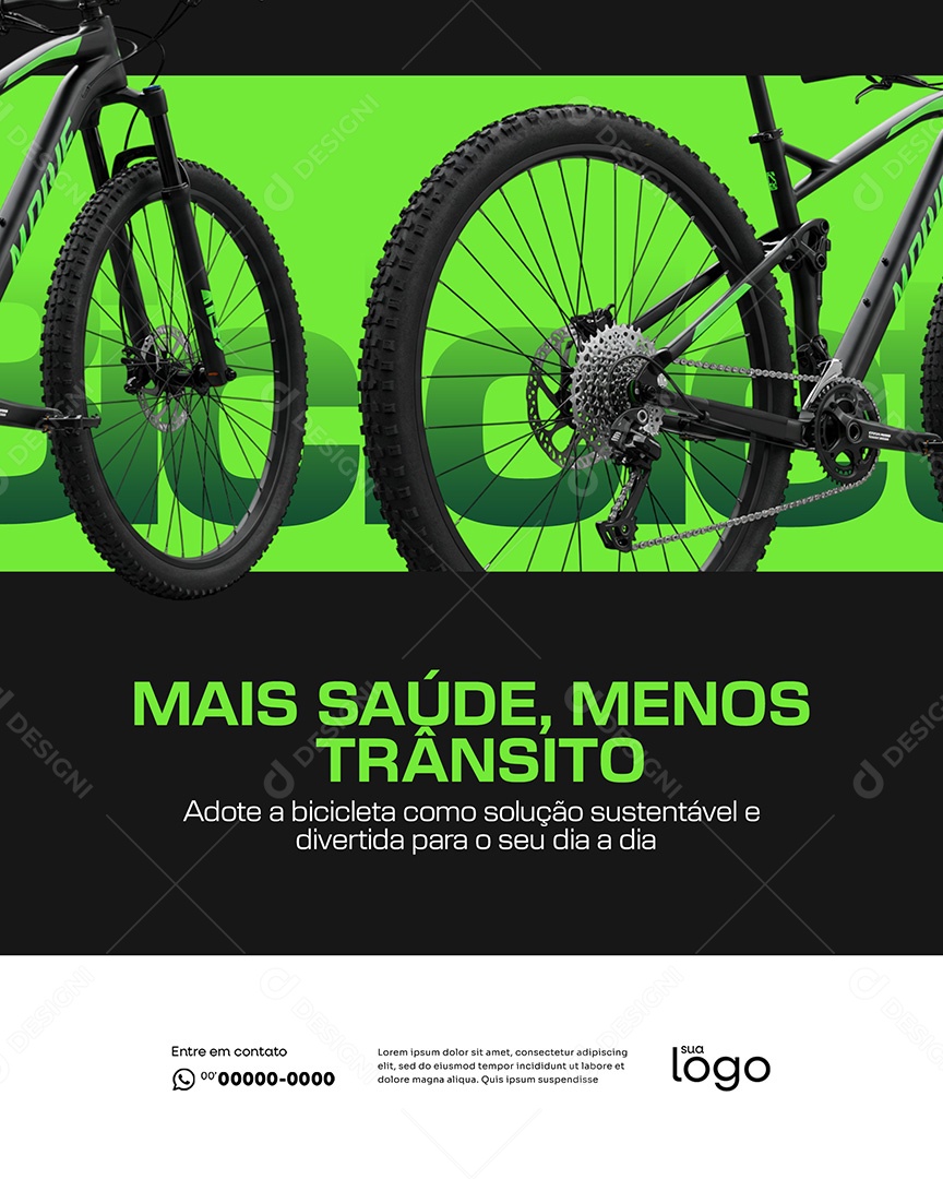 Loja de Bicicletas Mais Saúde Menos Trânsito Social Media PSD Editável