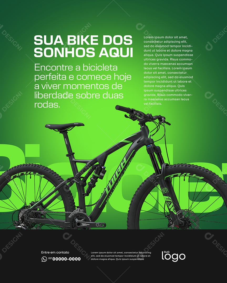 Loja de Bicicletas Sua Bike Dos Sonhos Aqui Social Media PSD Editável