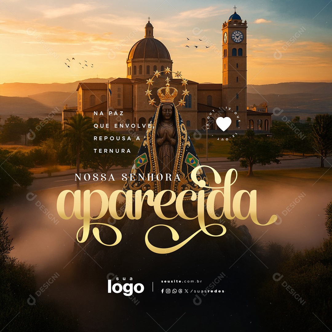 Dia de Nossa Senhora Aparecida 12 de Outubro Social Media PSD Editável