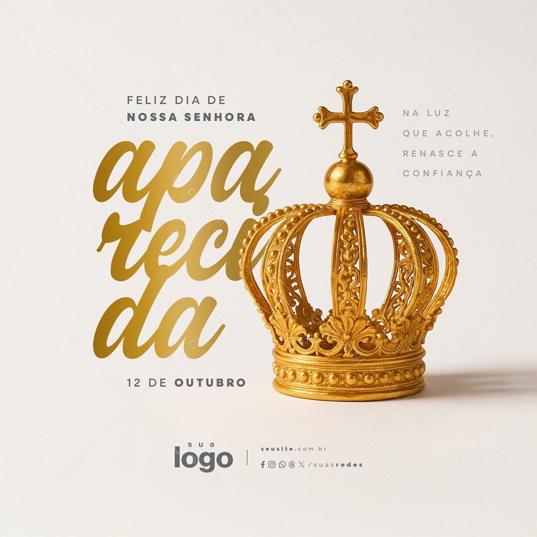 Feliz Dia de Nossa Senhora Aparecida 12 de Outubro Social Media PSD Editável