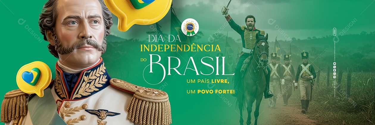 Carrossel Dia da Independência do Brasil 07 de Setembro Um País Livre Social Media PSD Editável