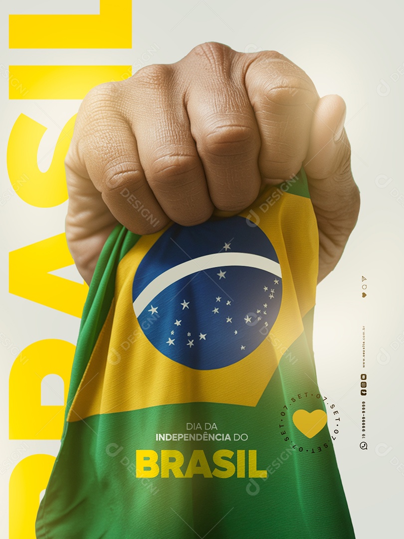 Dia da Independência do Brasil 07 de Setembro Social Media PSD Editável