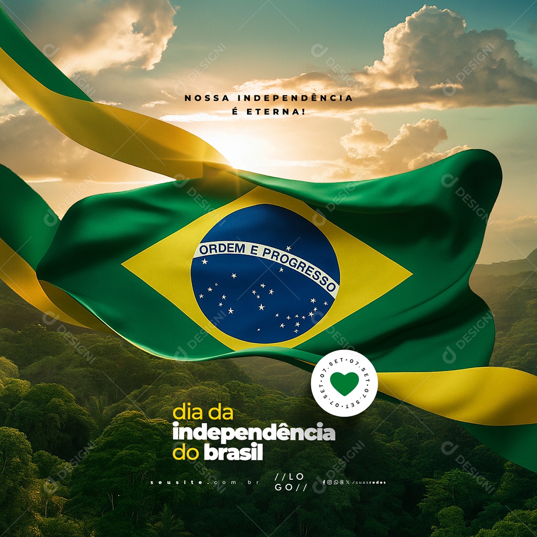 Dia da Independência do Brasil 07 de Setembro Social Media PSD Editável