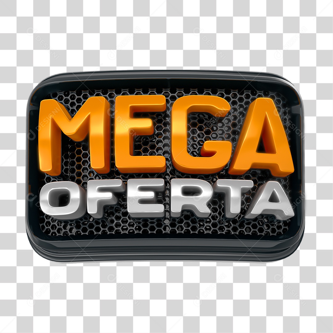 Selo 3D Mega Oferta PNG Transparente