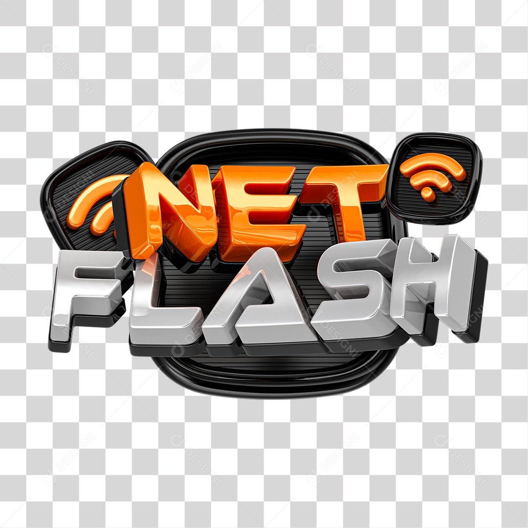 Selo 3D Net Flash PNG Transparente