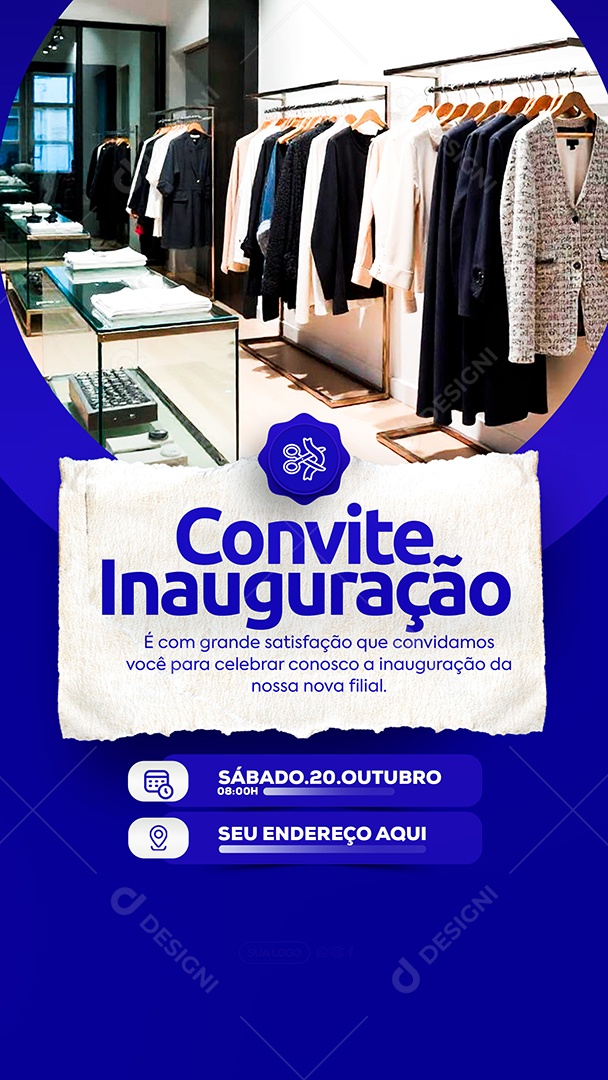 Story Convite de Inauguração Social Media PSD Editável
