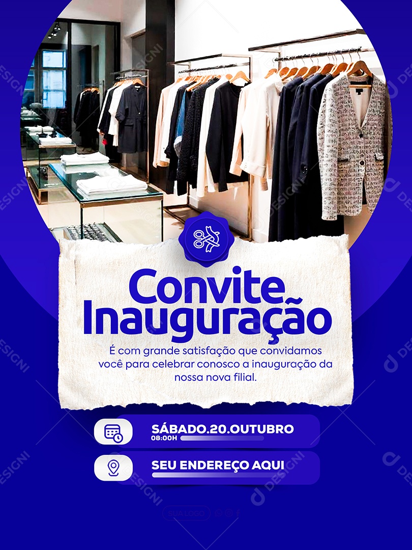 Convite de Inauguração Social Media PSD Editável