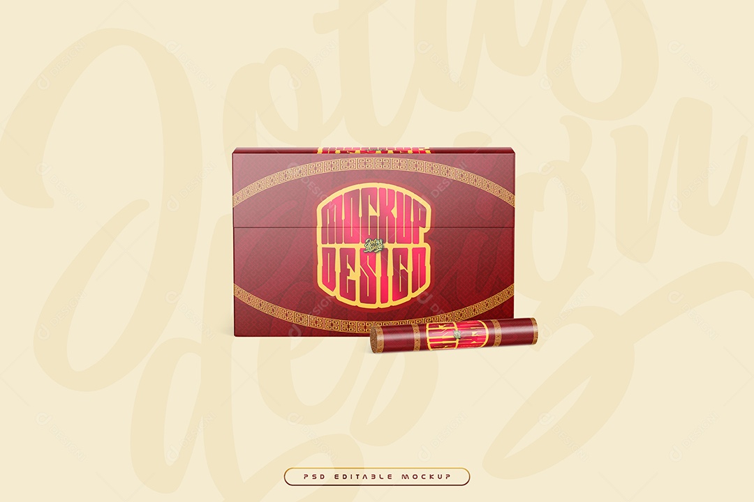 Caixa Embalagem Mockup PSD Editável