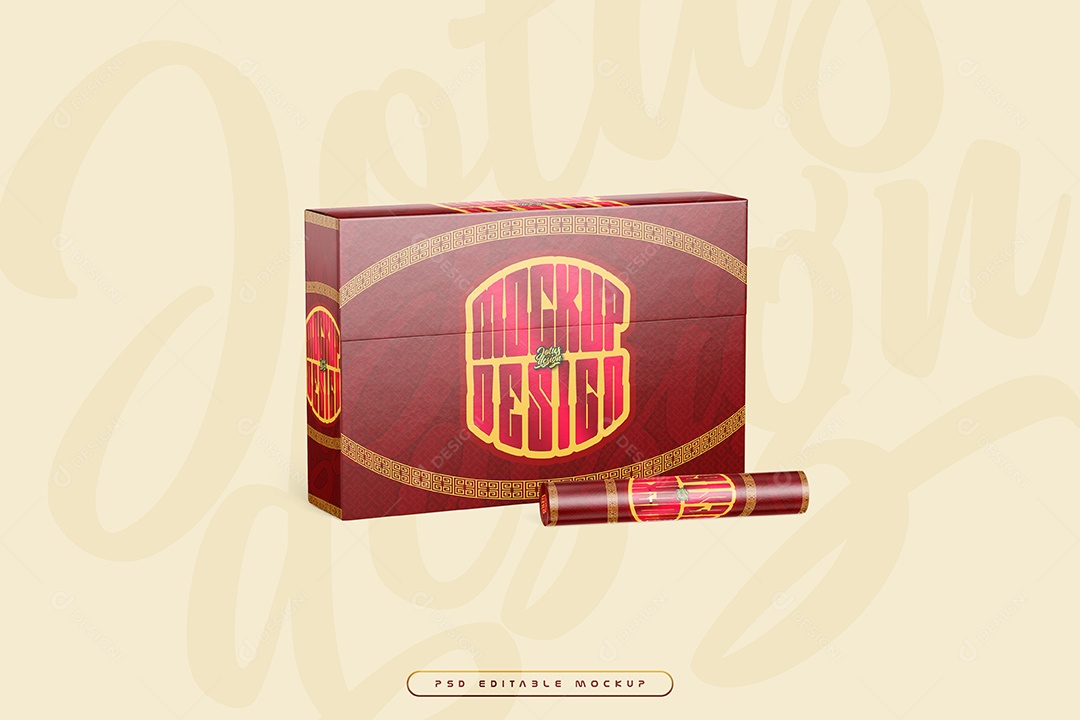 Caixa Embalagem Mockup PSD Editável