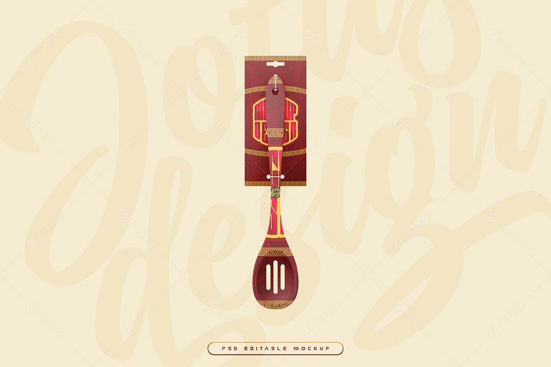 Colher de Cozinha Mockup PSD Editável