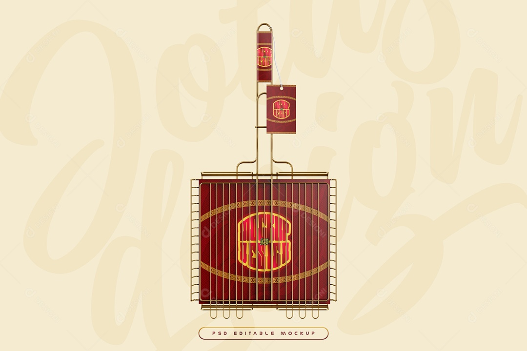 Grelha de Assar Carne Mockup PSD Editável