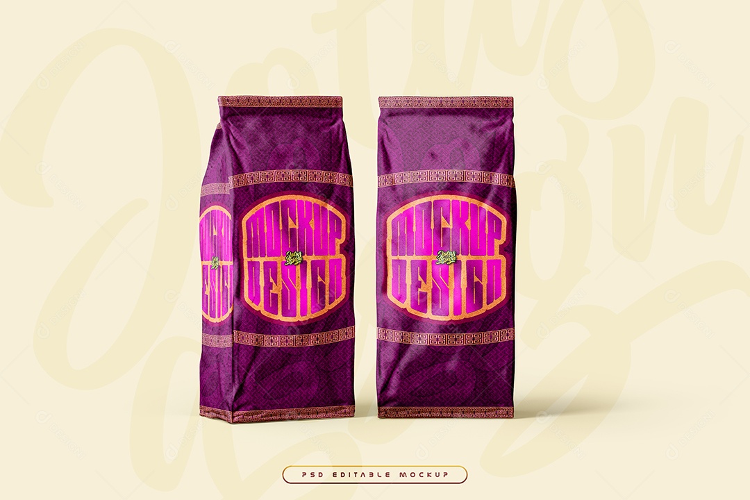 Embalagens de Café Mockup PSD Editável