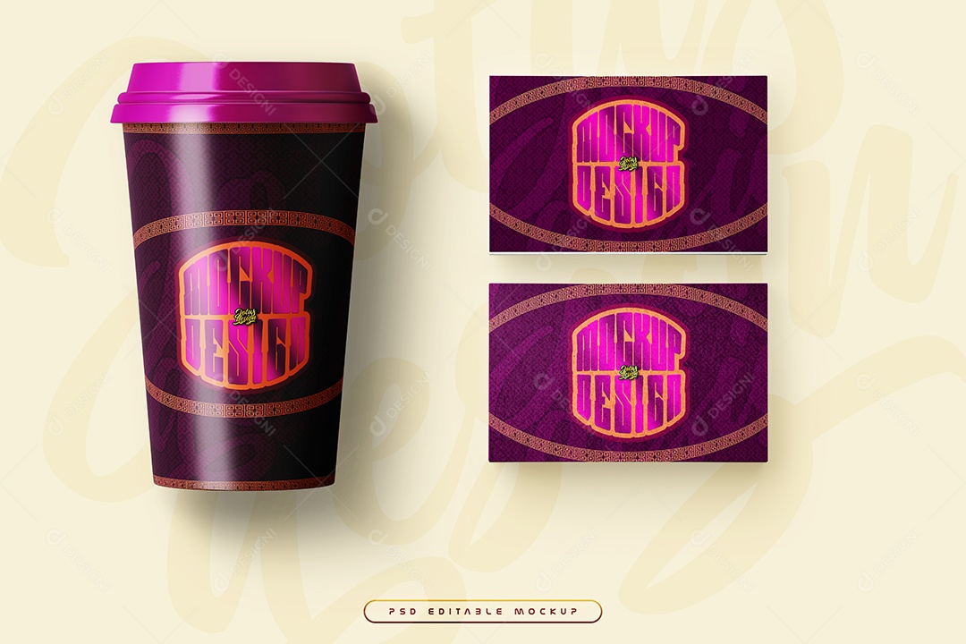 Copo de Café Mockup PSD Editável
