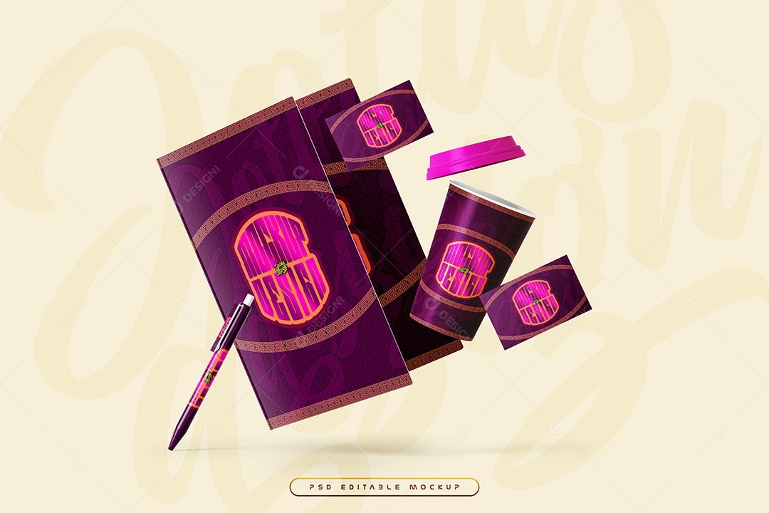 Copo de Café Mockup PSD Editável