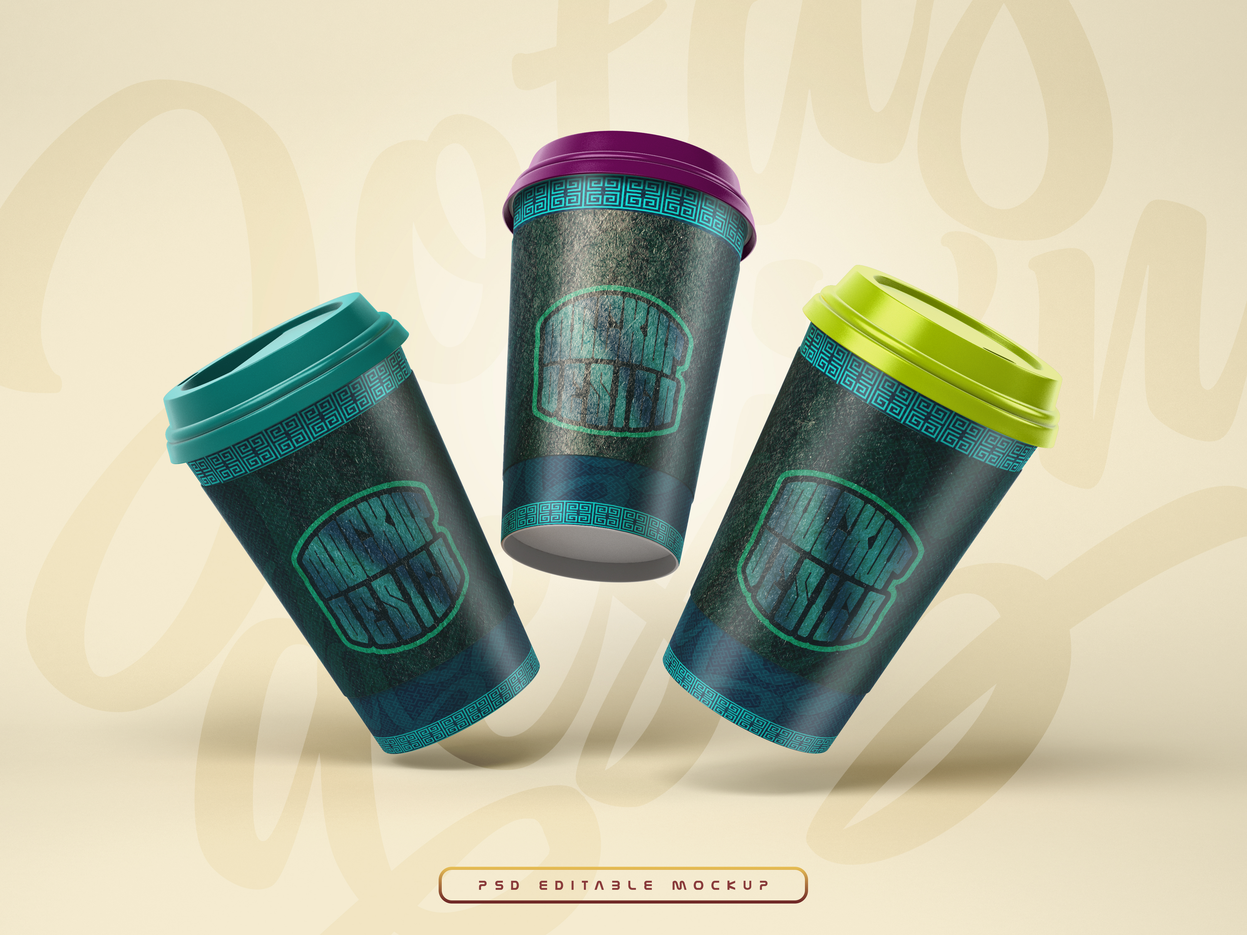 Copos de Café Mockup PSD