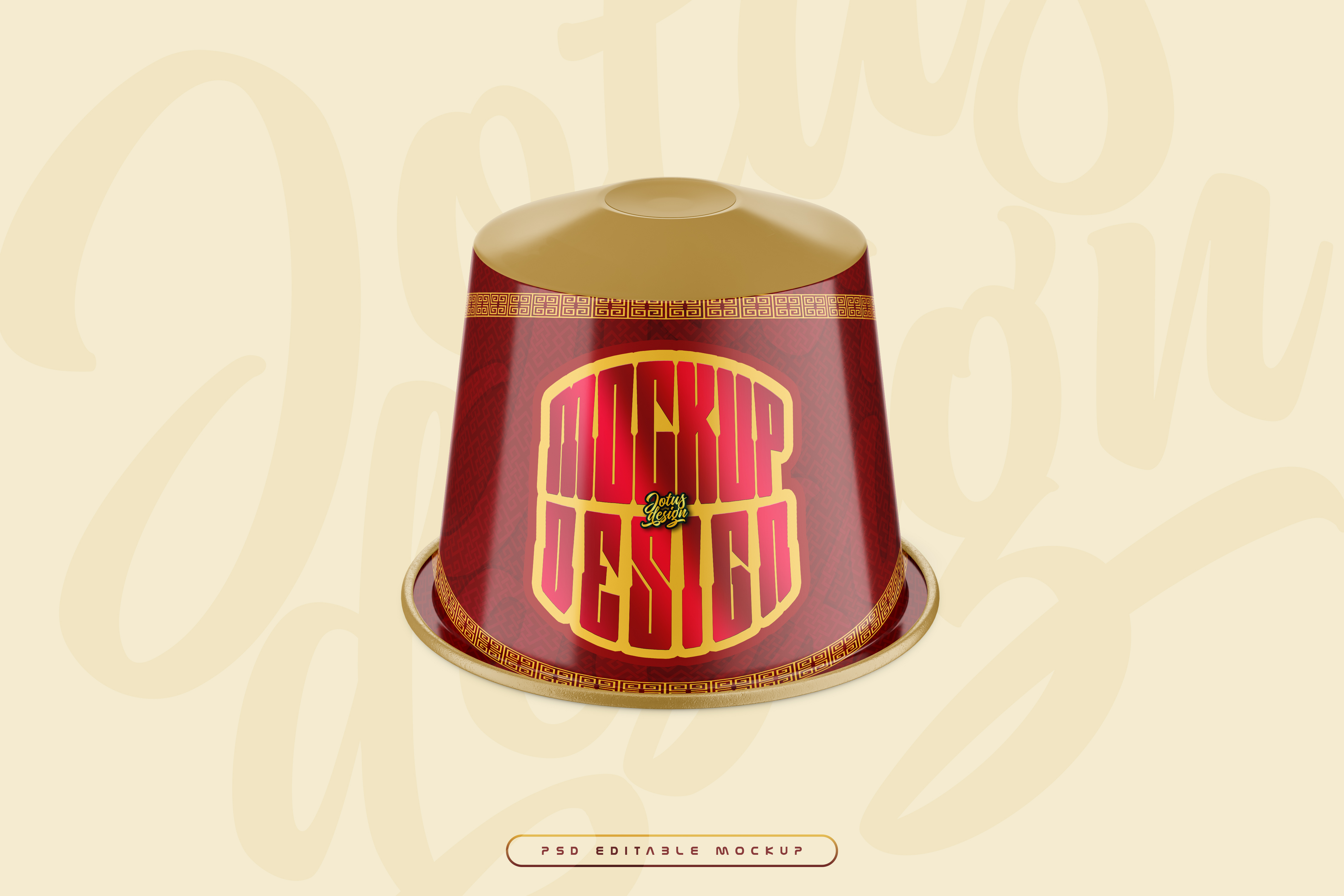 Capsula de Café Mockup PSD Editável